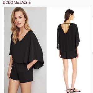 Bcbg Capelet open back Romper 
Size:XS
Retail price 180